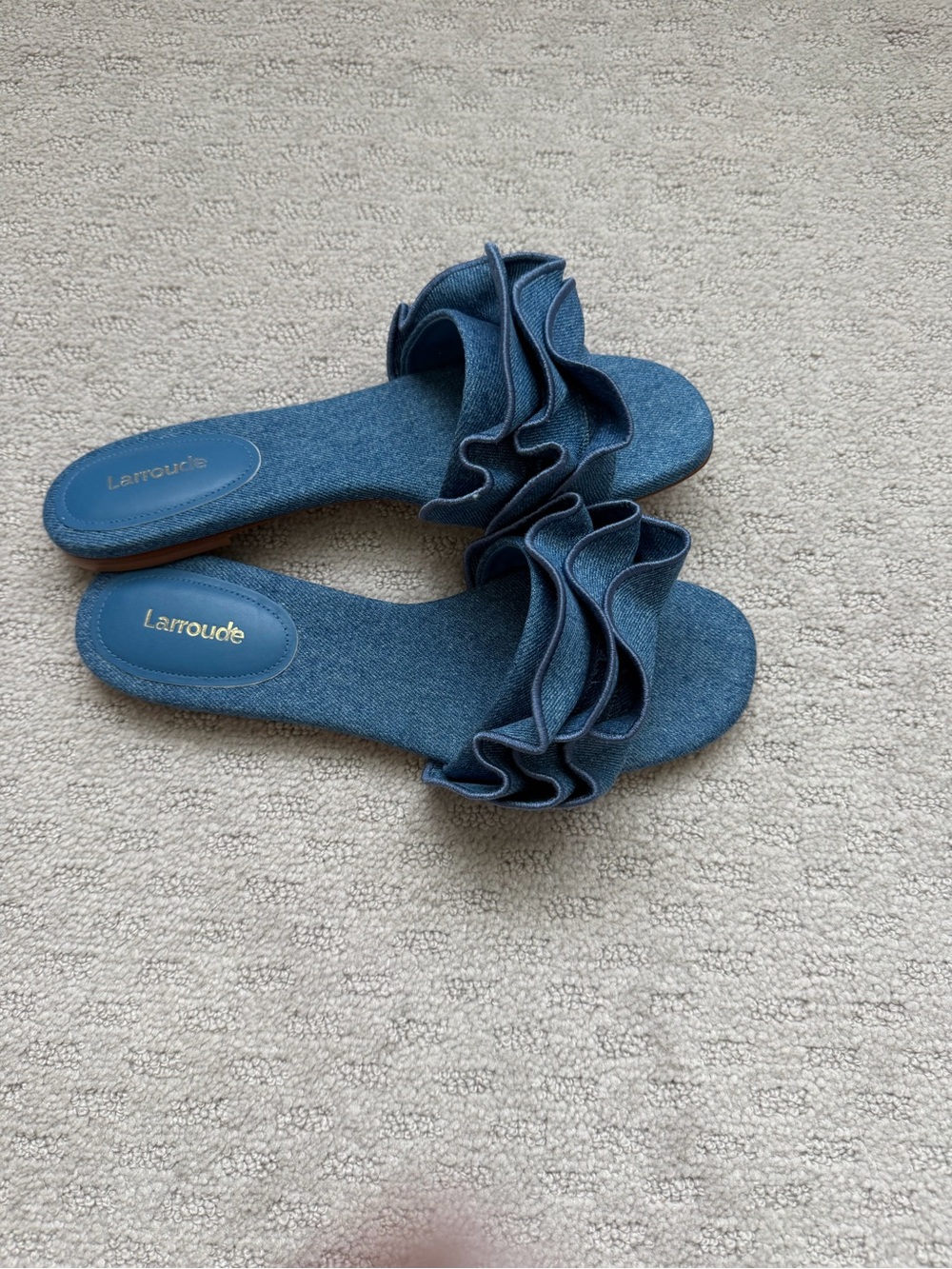 Larroude Ivy Ruffle Slides - Picture 2 of 5
